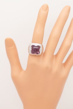 Bulgari 18K White Gold Sugarloaf Amethyst Pyramide Cocktail Ring