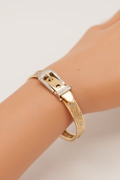 Hammerman Brothers 1972 14K Gold Diamond Buckle Bracelet