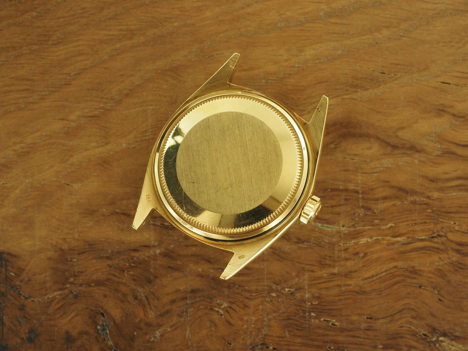 Rolex Yellow Gold Albino Galvanized Cappucino Dial Datejust Wristwatch Ref 1607 In Excellent Condition For Sale In Westlake Village, CA