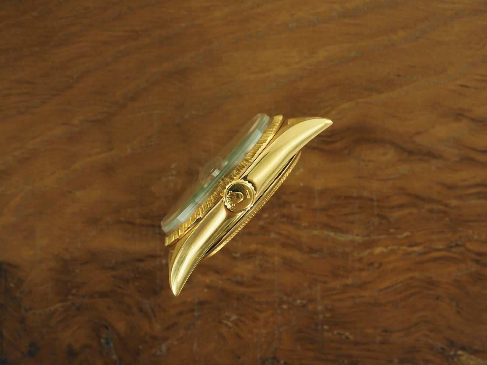 Rolex Yellow Gold Albino Galvanized Cappucino Dial Datejust Wristwatch Ref 1607 For Sale 3