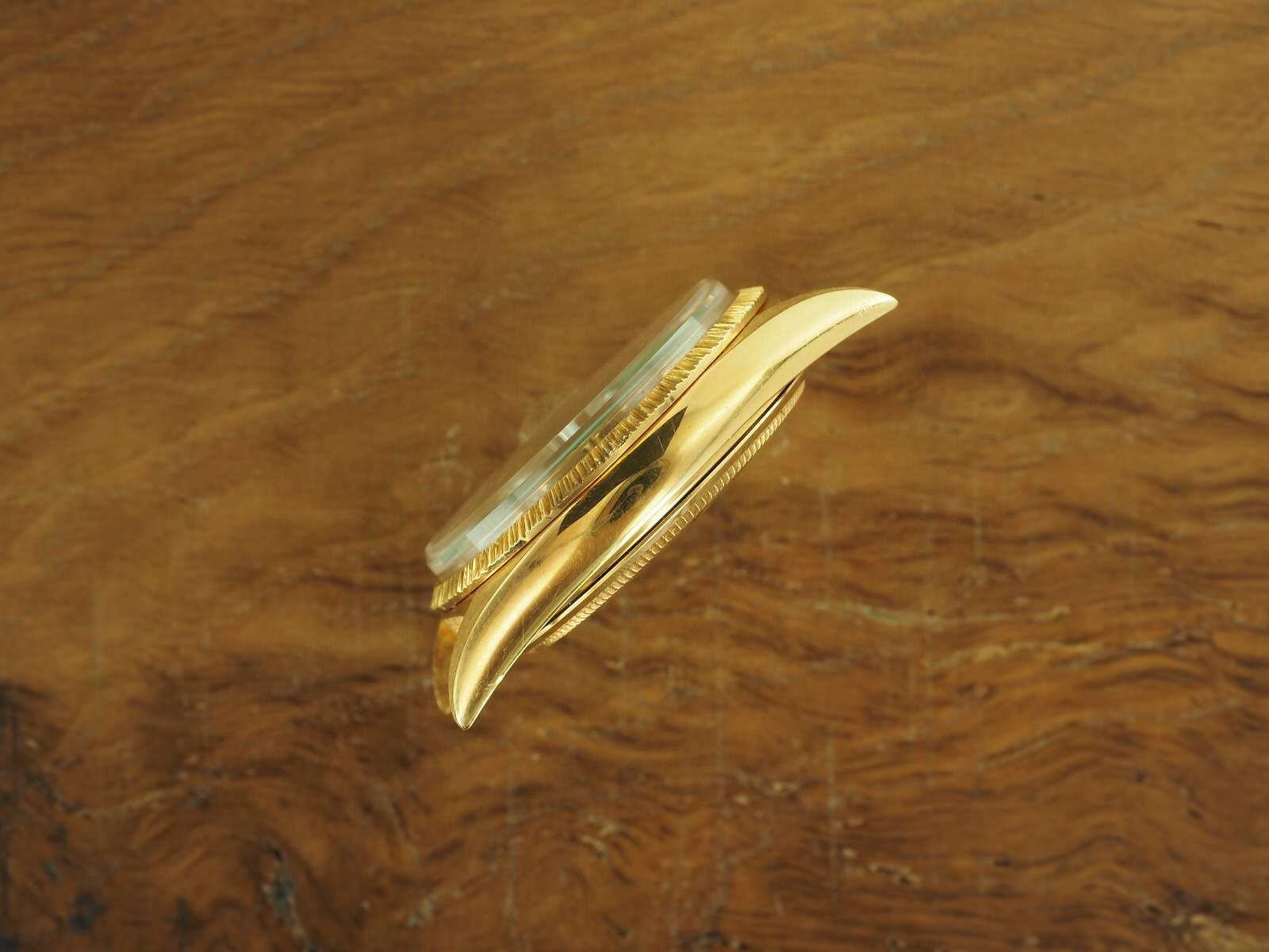 Rolex Yellow Gold Albino Galvanized Cappucino Dial Datejust Wristwatch Ref 1607 For Sale 4