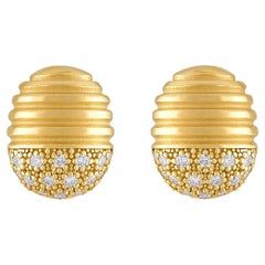 Isla Oval Studs with Diamonds