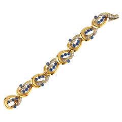 Tiffany 
Co. Bracelet à maillons en saphir et en diamant avec tourbillon