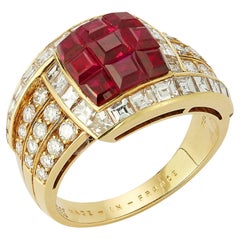 Van Cleef & Arpels Invisible-Set Ruby and Diamond Ring