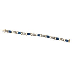 Baguette Cut Diamond & Sapphire Bracelet