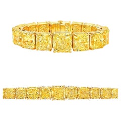 LEGACY 40 Carat Fancy Yellow Radiant Cut Diamond Bracelet