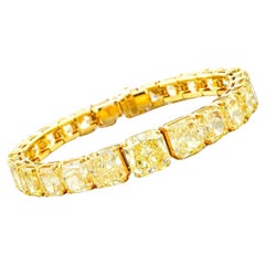 LEGACY 50 Carat Radiant Cut Diamond Bracelet  Fancy Yellow  GIA Certified