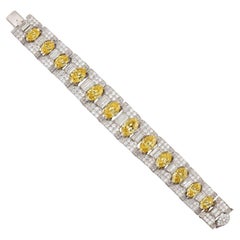 Bracciale LEGACY 45 carati  Diamante giallo fantasia taglio ovale GIA Diamanti naturali