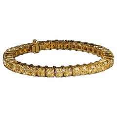 OUR LEGACY 60 Carati  Diamanti naturali Fancy Yellow Cushion Cut Bracciale da tennis GIA