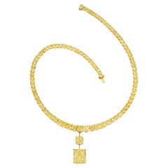 LEGACY 90 CARAT Fancy Yellow Diamond Necklace High Jewelry Collection GIA
