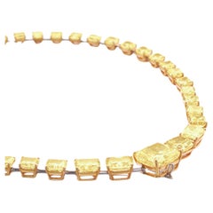 LEGACY 100 Carat Fancy Yellow Diamond Necklace  12 Carat Center  GIA