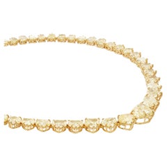 LEGACY 45 Carat Fancy Yellow Heart Diamond Necklace 8 Carat Centre