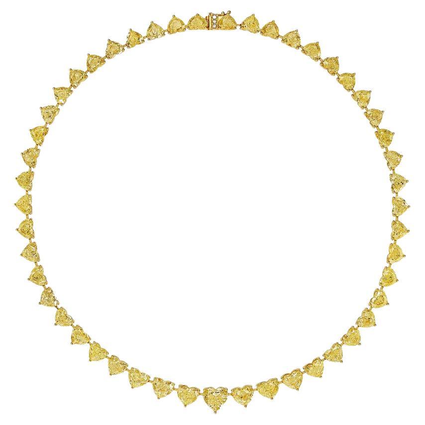 LEGACY 50 Carat Fancy Yellow Heart Diamond Necklace GIA heritage collection