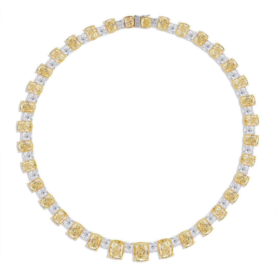 LEGACY 65 Carat GIA Fancy Yellow Cushion Cut Diamonds  Heritage Creation In New Condition For Sale In Mumbai, IN