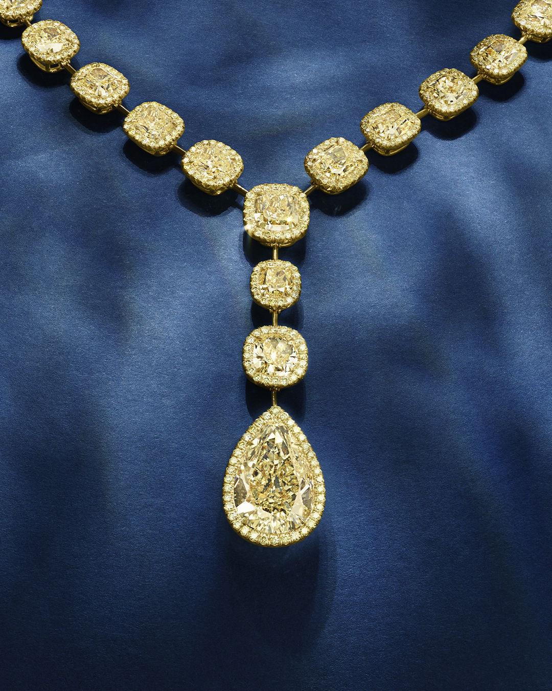 A spotlight in motion.
A legend in yellow.

Introducing the LEGACY 75 Carat Fancy Intense Yellow Drop Diamond Necklace — a one-of-a-kind high jewelry creation born to command global red carpets, royal galas, and the world’s most elite stages.

This