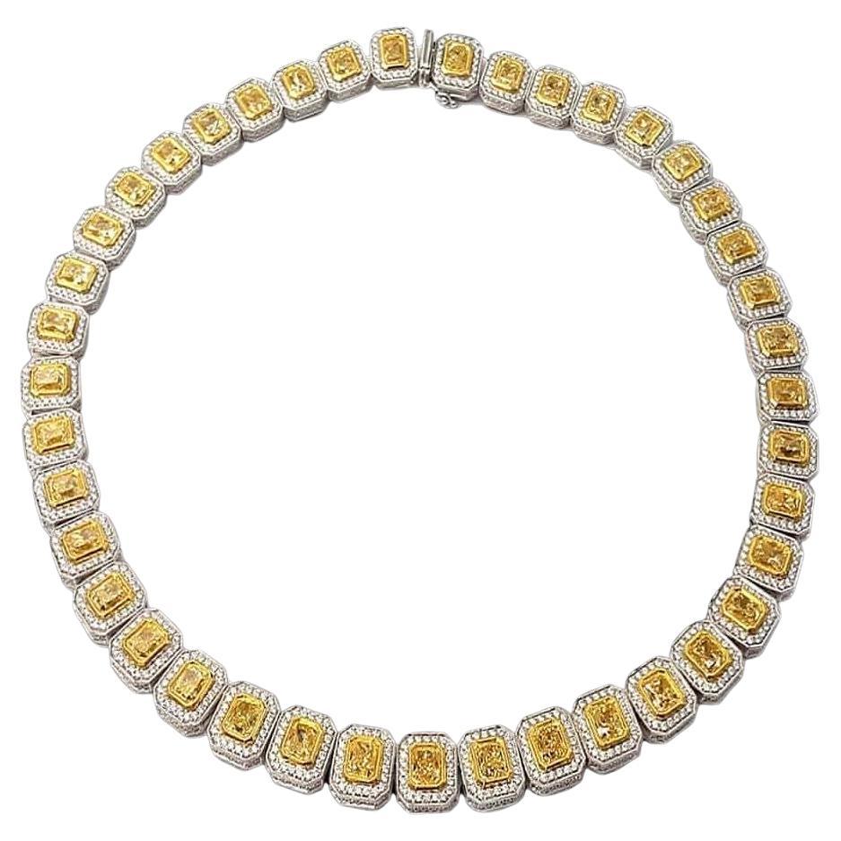 LEGACY 45 Carat Fancy Yellow Diamond Tennis Chain  Natural diamonds