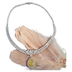 LEGACY 45 carat GIA Certified 10ct Fancy Yellow Pear  D–F colour High Jewelry