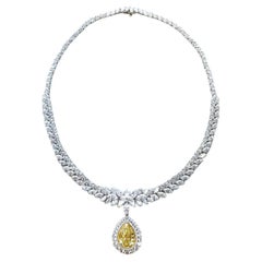 LEGACY 45 carat GIA Certified 10ct Fancy Yellow Pear  D–F colour High Jewelry