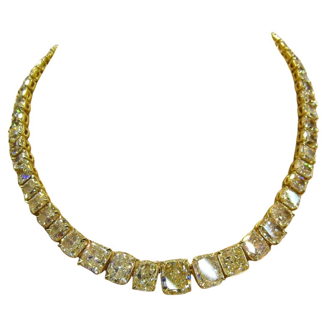 LEGACY Collana da tennis con diamante giallo fantasia da 100 carati Nature