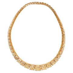 LEGACY Collana da tennis con diamante giallo fantasia da 100 carati Nature