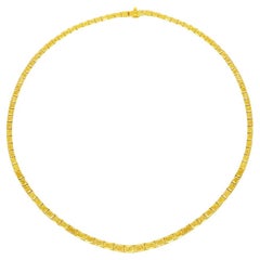 LEGACY Collana da tennis con diamanti naturali a cuscino giallo intenso da 30 carati