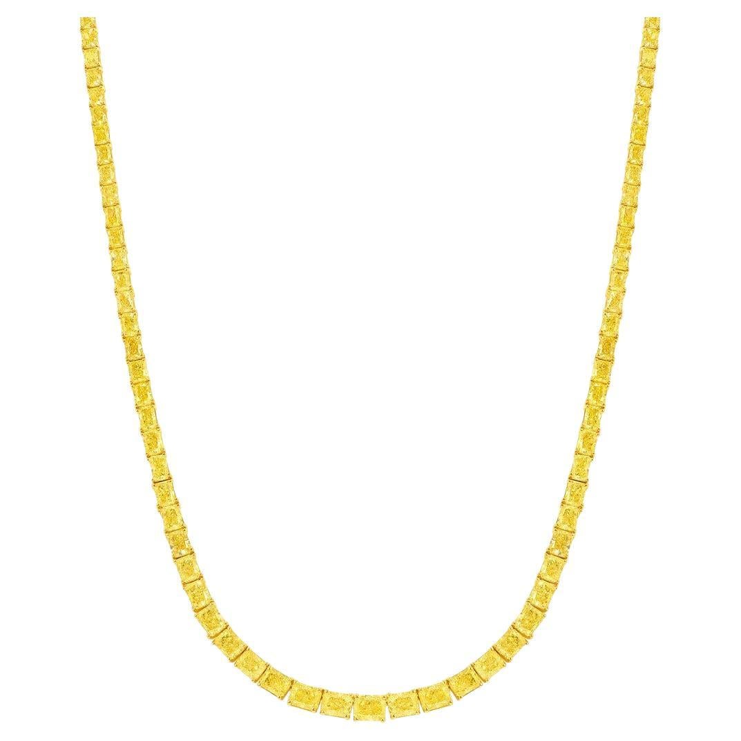 LEGACY 30 Carati Fancy  Collana Tennis con diamanti naturali radianti gialli