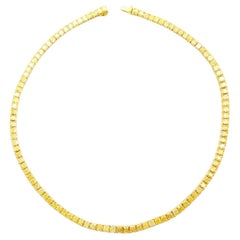 LEGACY Collana di diamanti gialli taglio cuscino da 45 carati 0,5 carati ciascuno