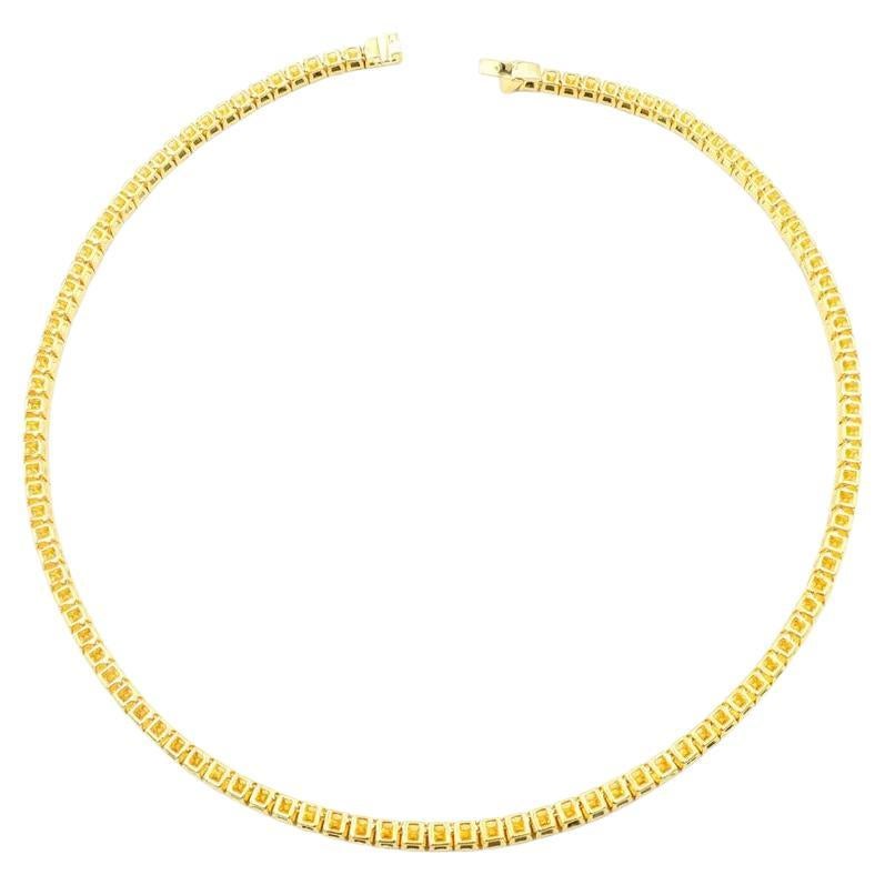 Moderno Collana di diamanti con taglio a cuscino giallo intenso da 45 carati LEGACY 0,5 carati ciascuno in vendita