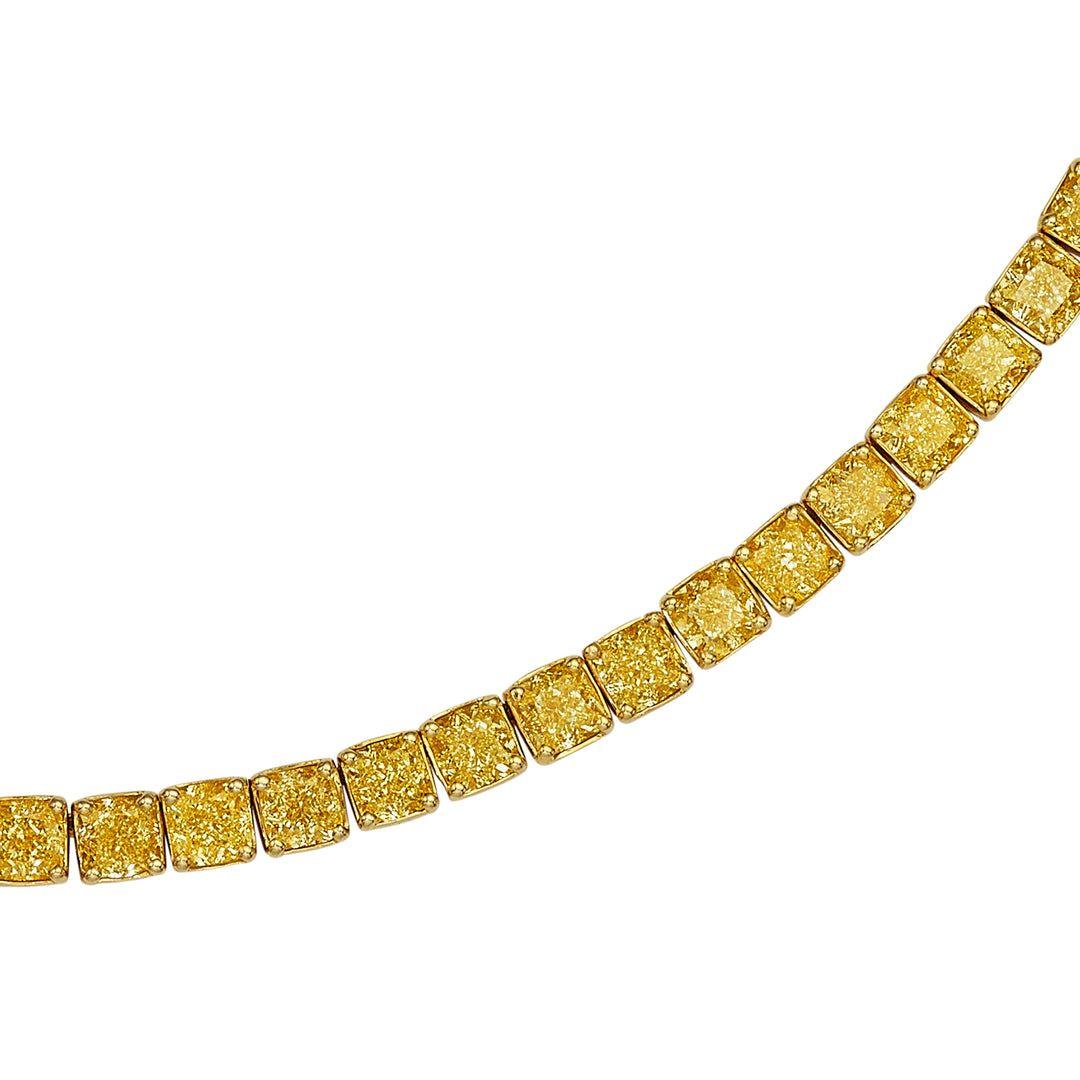 Collana di diamanti con taglio a cuscino giallo intenso da 45 carati LEGACY 0,5 carati ciascuno in vendita 4