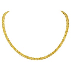 Collana di diamanti con taglio a cuscino giallo intenso da 45 carati LEGACY 0,5 carati ciascuno