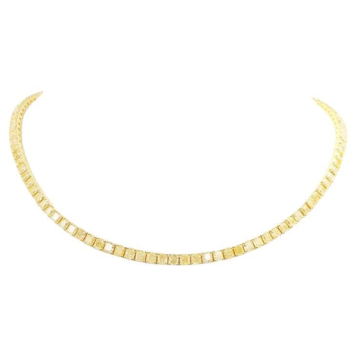 Collana di diamanti con taglio a cuscino giallo intenso da 48 carati LEGACY 0,60 carati ciascuno