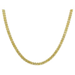 Collana di diamanti con taglio a cuscino giallo intenso da 35 carati LEGACY