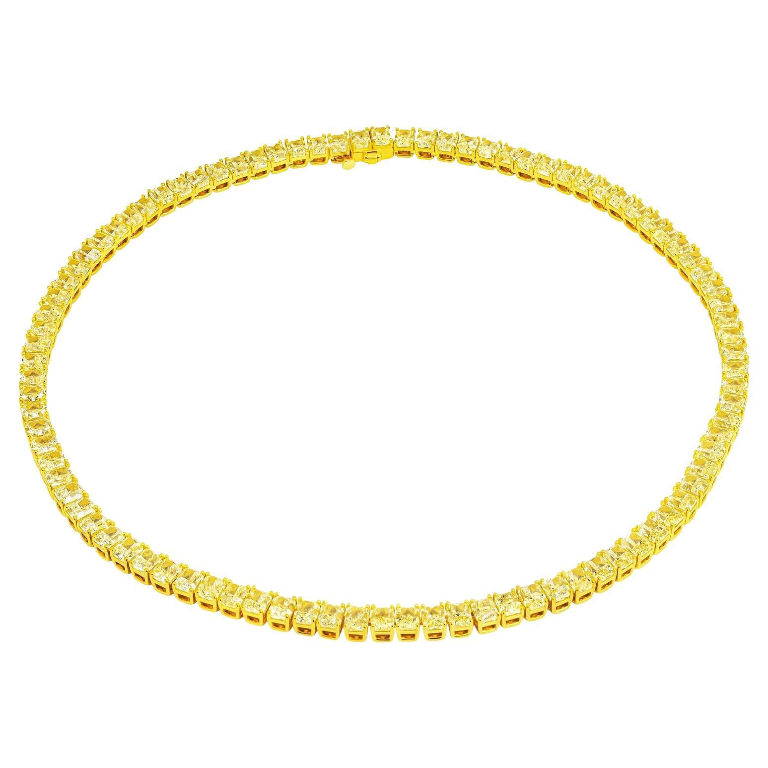LEGACY 40 Carati Collana di diamanti radianti giallo intenso fantasia 0,5 carati ciascuno