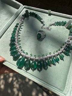 Custom 14k Emerald Drop Necklace 188 carats emerald 14k gold 27gms approx