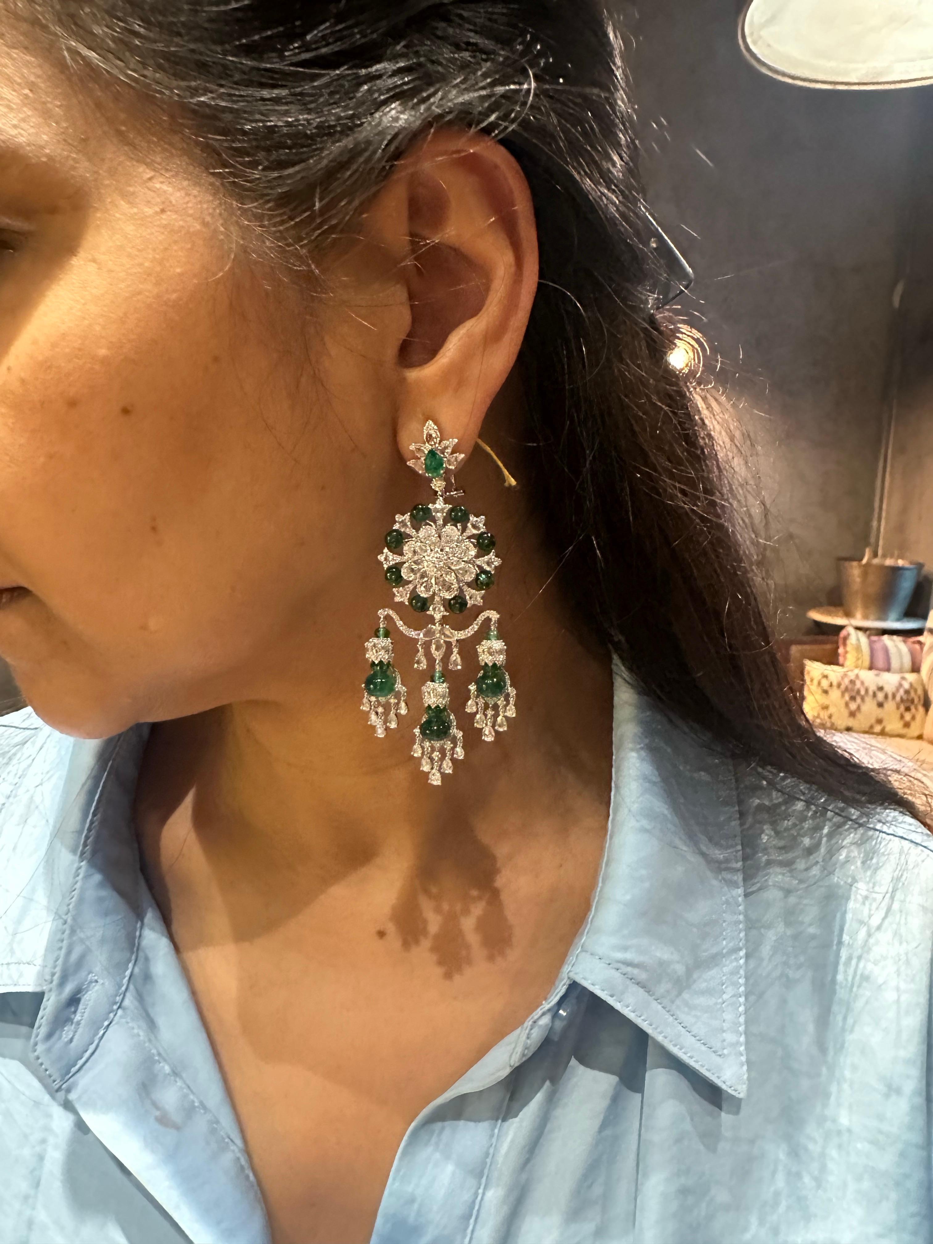 IGITL Certificado 250 quilates Antiguo Raro Collar Esmeralda Colombina Oro 22k 16