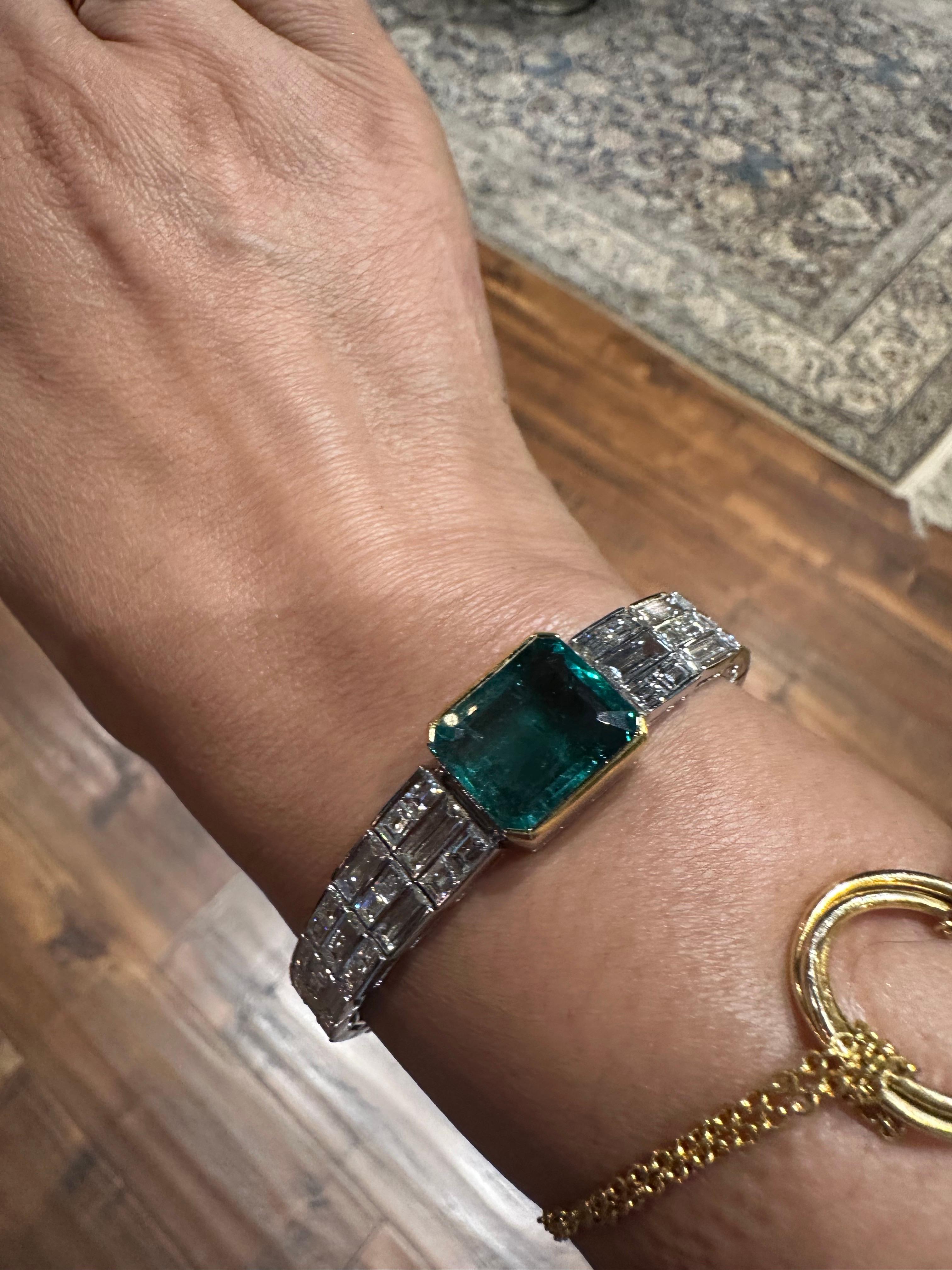 IGITL Certificado 250 quilates Antiguo Raro Collar Esmeralda Colombina Oro 22k 16