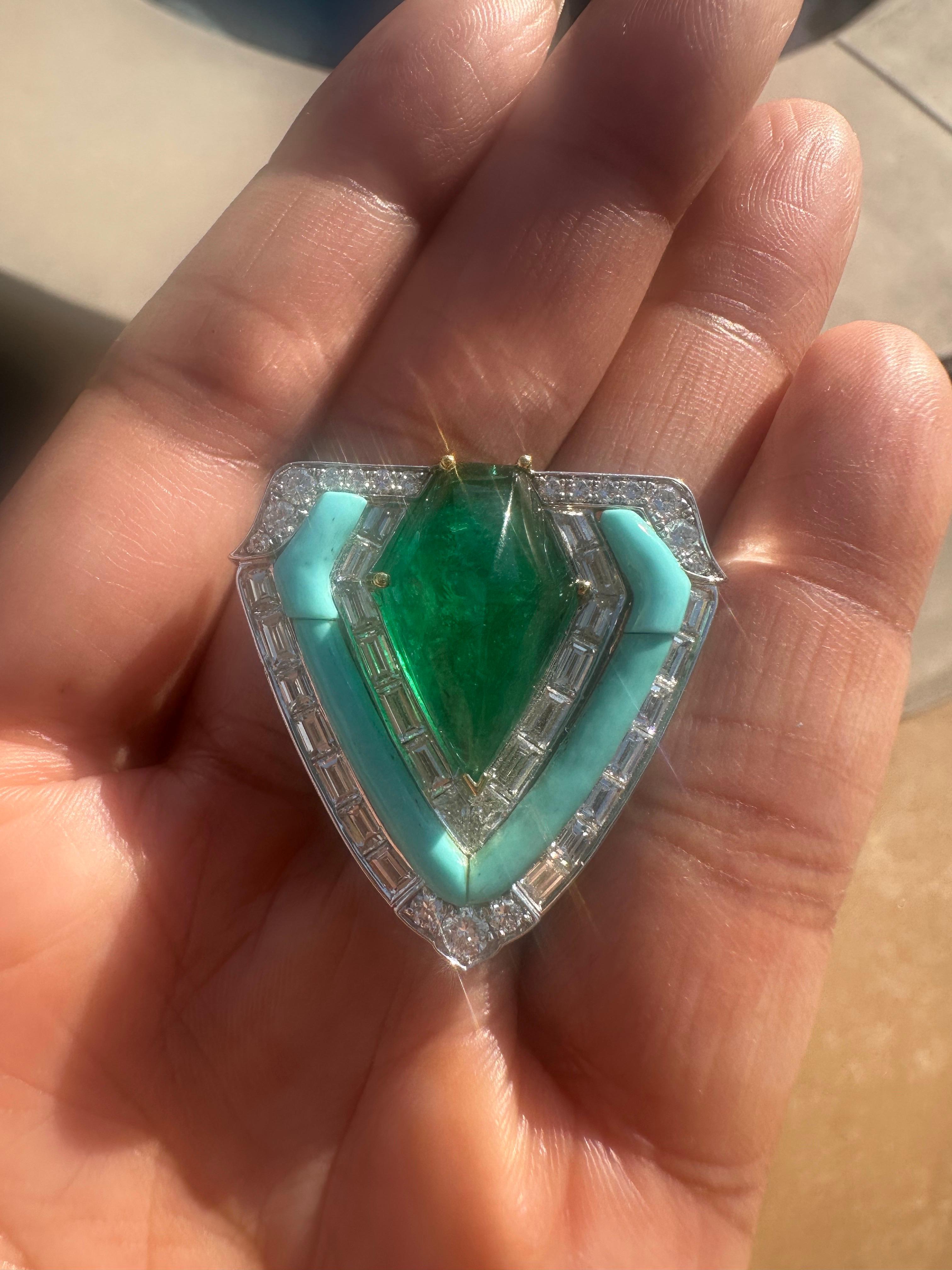 IGITL Certificado 250 quilates Antiguo Raro Collar Esmeralda Colombina Oro 22k 16