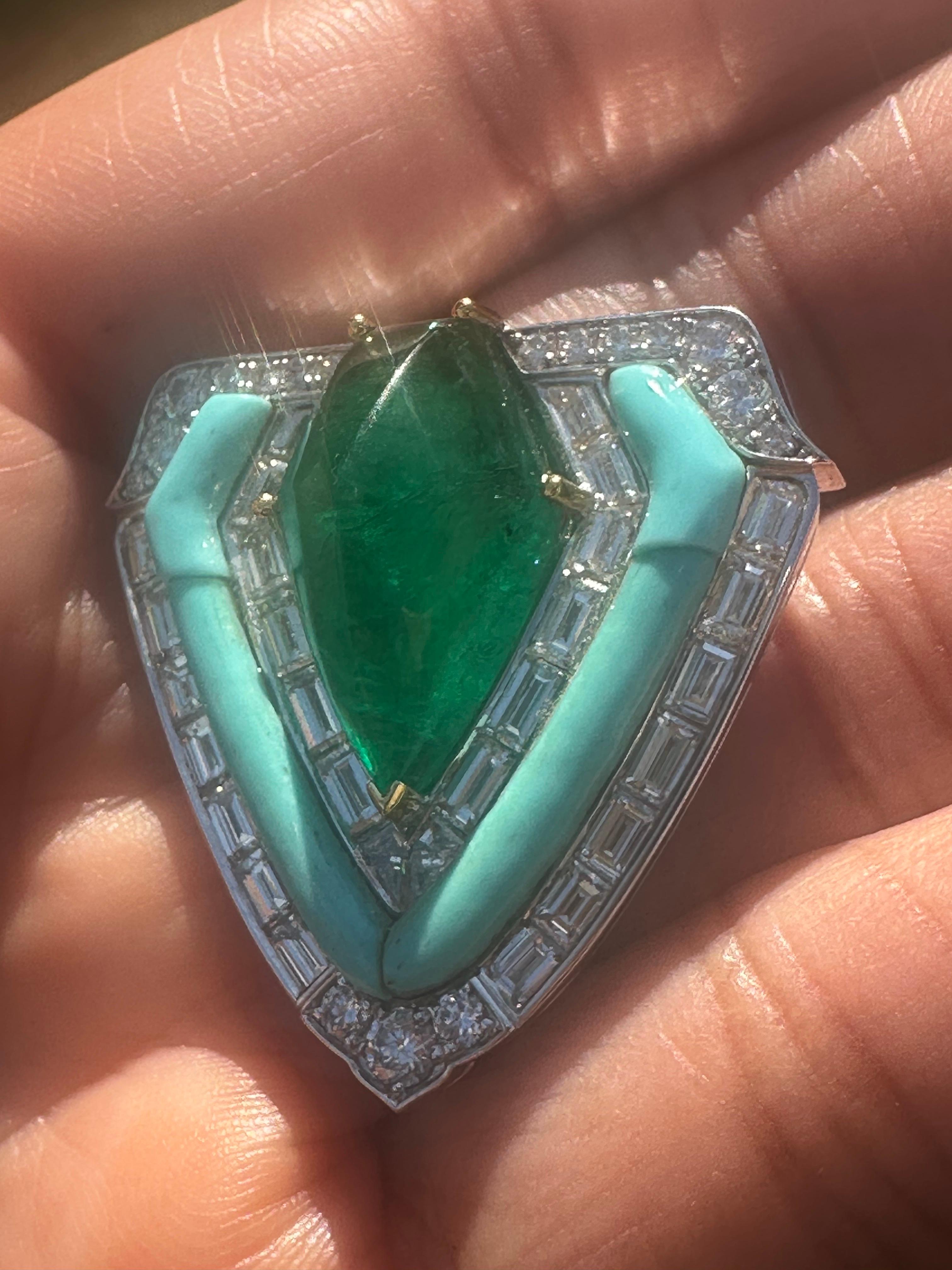 IGITL Certificado 250 quilates Antiguo Raro Collar Esmeralda Colombina Oro 22k 16