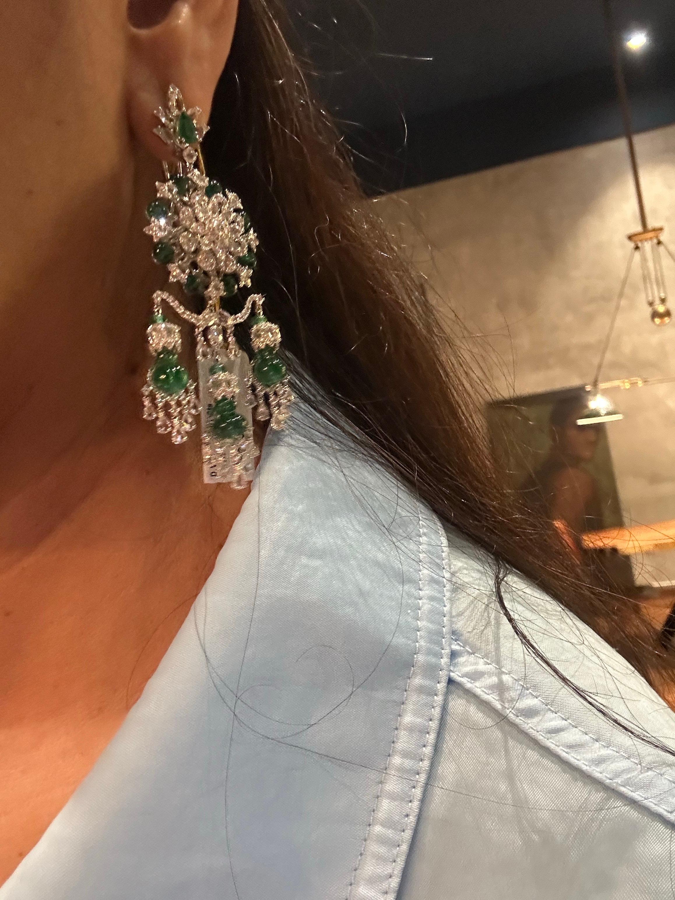 IGITL Certificado 250 quilates Antiguo Raro Collar Esmeralda Colombina Oro 22k 16