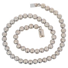 Sterling Silver Ball Necklace, 18.5 Inches, Mexico, Late 20th Century
