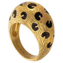 Fred Leopard Ring en or et émail