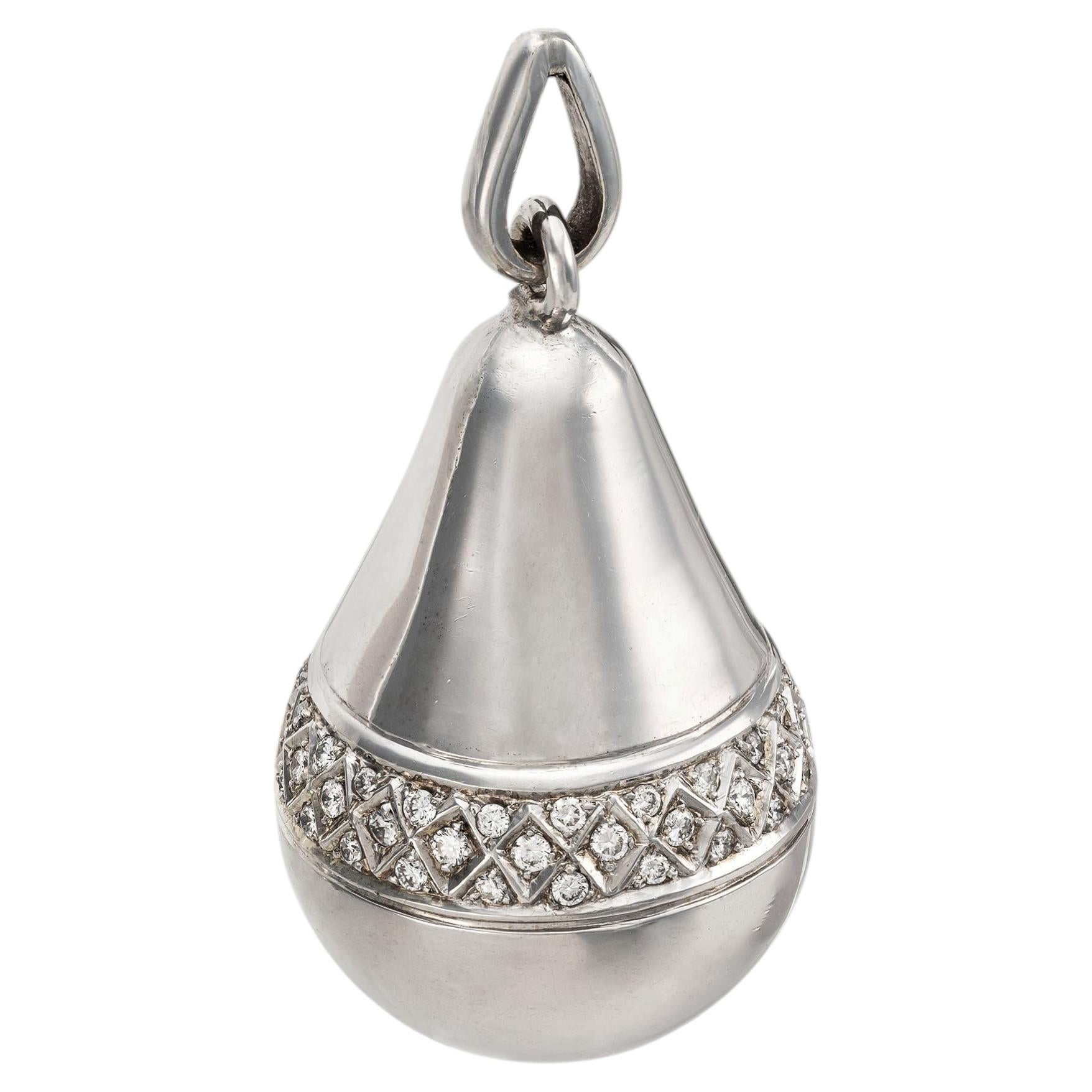 Collar Colgante Contemporáneo de Diamantes en Oro Blanco en venta
