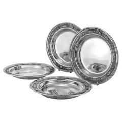 Leitão & Irmão Four Portuguese Silver Small Plates 1887–1937