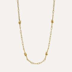 Portuguese Fancy Link 19.2 kt Yellow Gold Long Chain Necklace