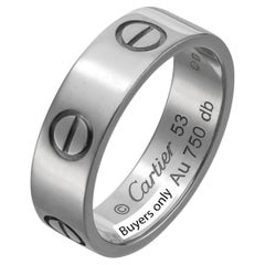 Cartier Love Classic 18kt White Gold Band Ring Size 53
