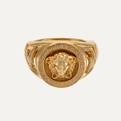 Gianni Versace Medusa Angel Motif 18 kt Yellow Gold Statement Ring