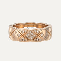 Chanel Coco Crush Diamond 18 kt Rose Gold Quilted Motif Ring