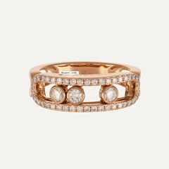 Messika Move Three Moving Diamond Pavé 18 kt Rose Gold Ring