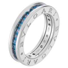 Bulgari B.zero1 Blue Topaz 18 kt White Gold Ring with Box