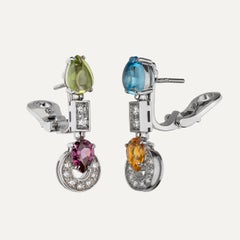 Bulgari Allegra Citrine Topaz Peridot Amethyst Diamond White Gold Earrings